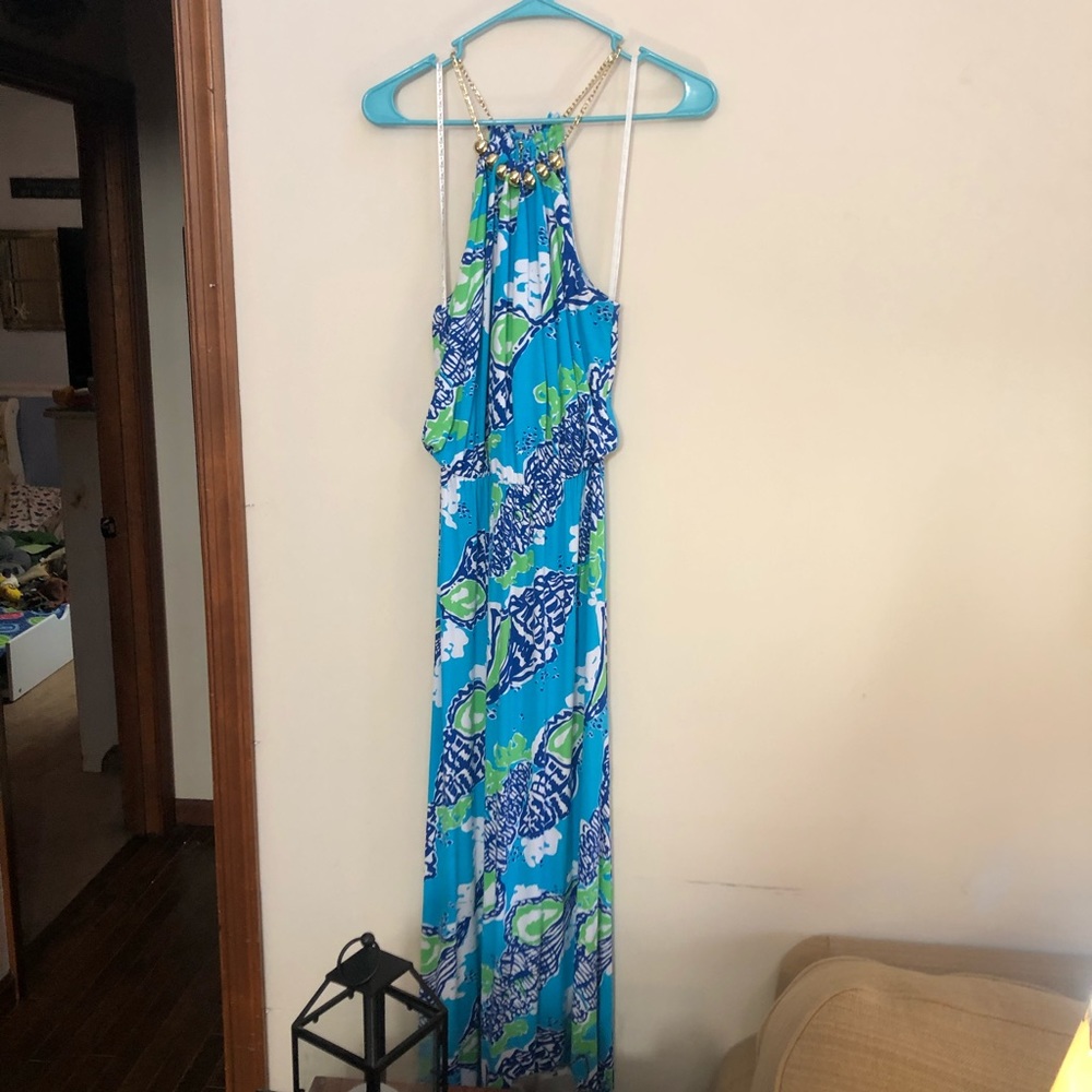 Lilly pulitzer maxi dress with shell pattern